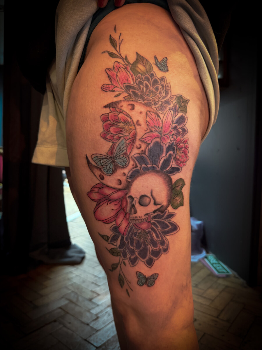 Custom Designed Floral Moon