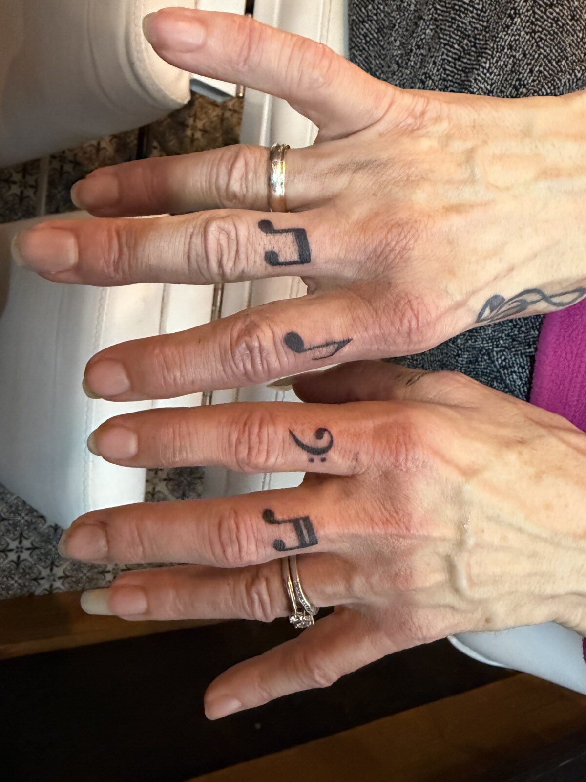 Musical Notes on Fingers